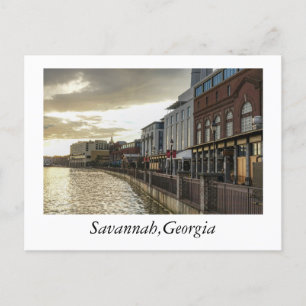 Riverpromenat i Savannah Georgia Vykort