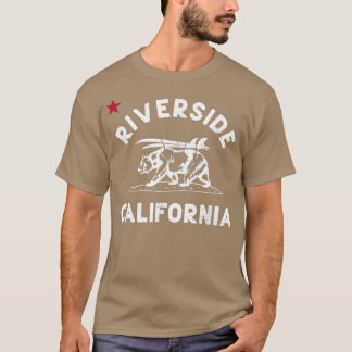 Riverside Beach California Flagga Bear Surfa CA Vi T Shirt