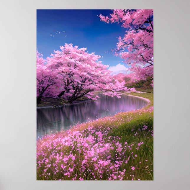 Riverside Bliss i Sakura Park Poster (Framsidan)