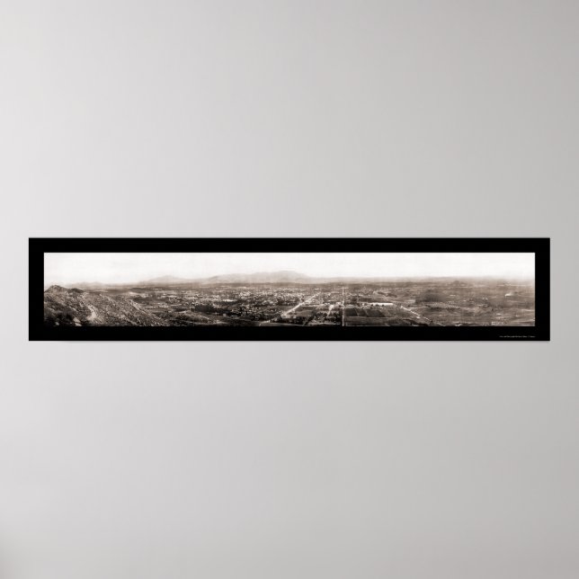 Riverside CA Birdseye Photo 1908 Poster (Framsidan)