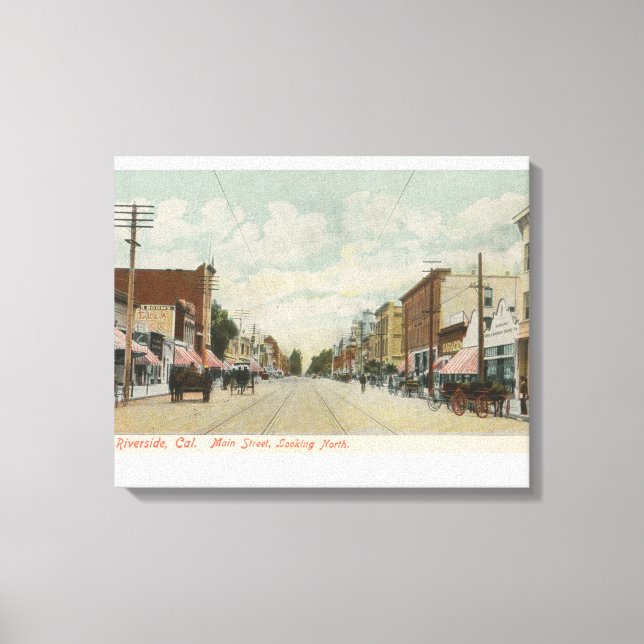 Riverside, CA Main Street View Tittar North Canvastryck (Framsida)