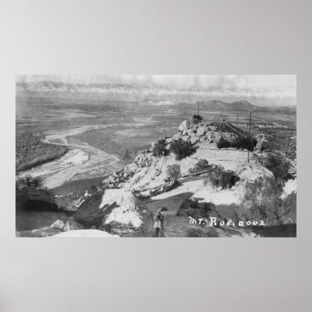 Riverside, CA Mt. Rubidoux Aerial View Poster (Framsidan)