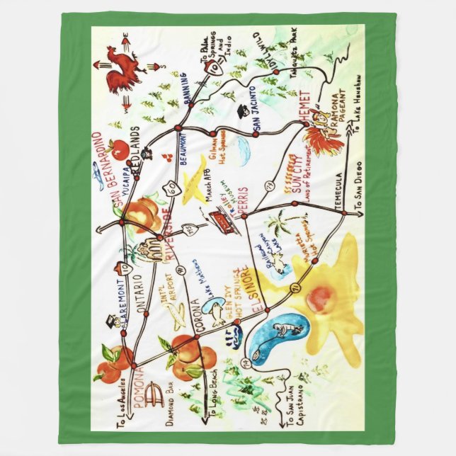 Riverside - California Kast Fleecefilt (Framsidan)