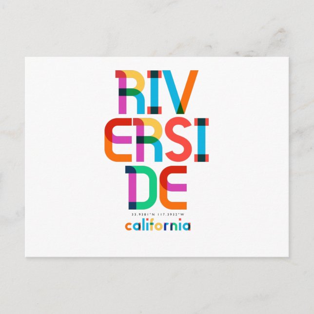 Riverside California Mid Century, Pop Art. Vykort (Framsida)