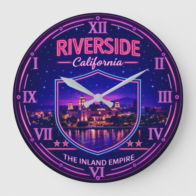 Riverside California Skyline  Stor Klocka (Framsida)