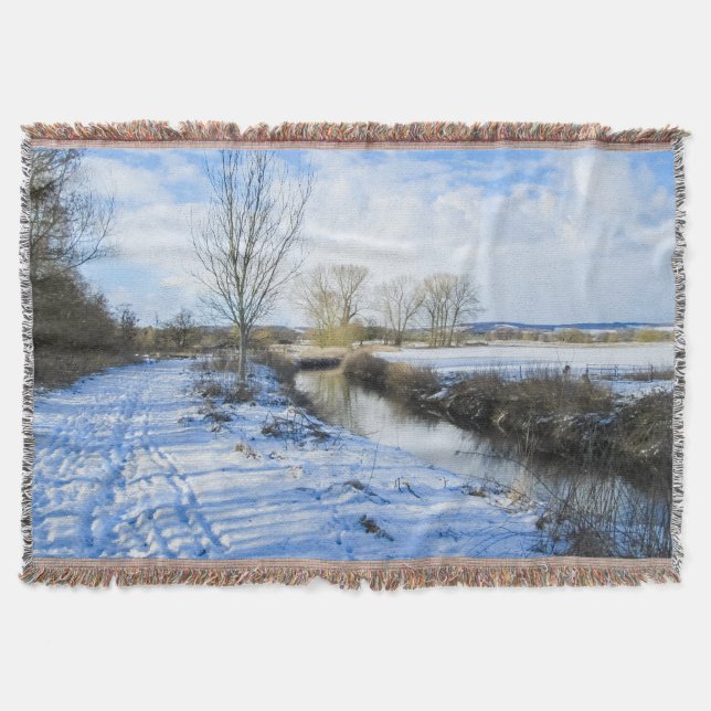 Riverside English Winter Walk - Personlig Filt (Framsidan)