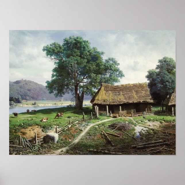 Riverside Farmstead, 1858 Poster (Framsidan)