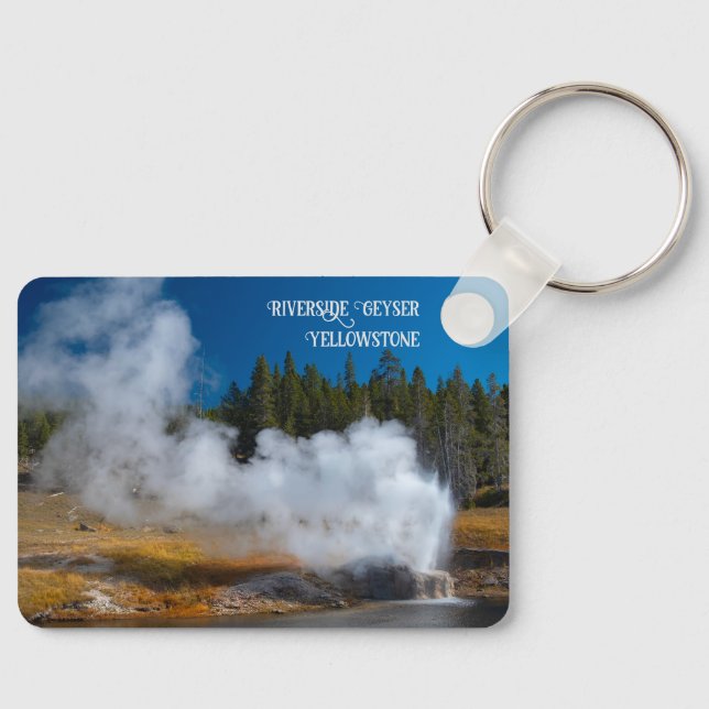 Riverside Geyser Eruption Yellowstone Nyckelring (Framsida)