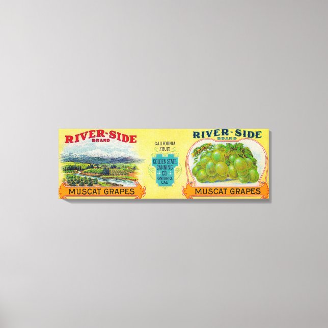 Riverside Grape LabelOntario, CA Canvastryck (Framsida)