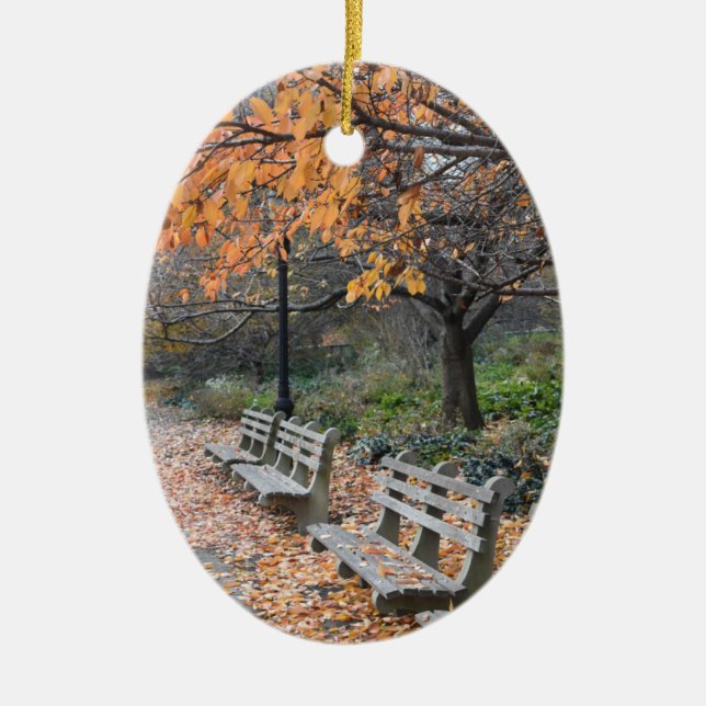 Riverside Park Manhattan Upper Väster Side New Yor Julgransprydnad Keramik (Framsidan)