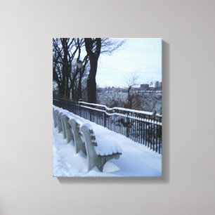 Riverside Park NYC Winter Snö New York City Photo Canvastryck