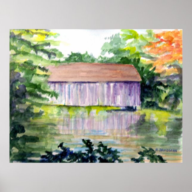 "RIVERSIDE REFLEECTIONS" - ART - HARRIET DAVIDSOHN POSTER (Framsidan)