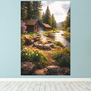 Riverside Serenity – Cinematic Cabin Canvastryck