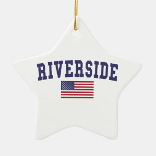 Riverside US Flagga Julgransprydnad Keramik