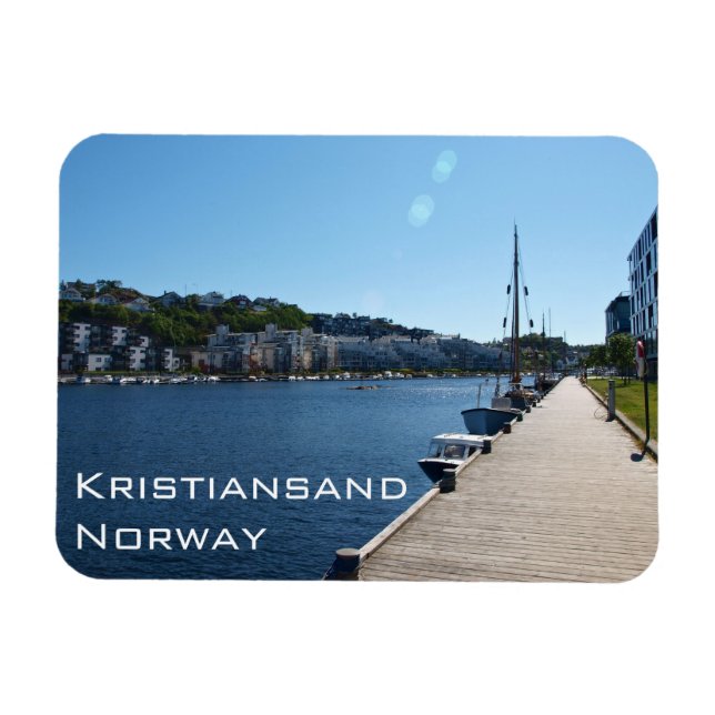 Riverside View in Kristiansand, Norge Magnet (Horisontell)
