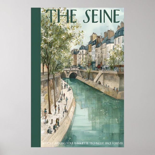 Riverside Walkway Poster  City Canal, Bridge View (Framsidan)