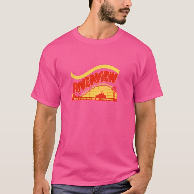 Riverview Chicago's Berömd Amusement Park Retro 50 T Shirt (Framsida)
