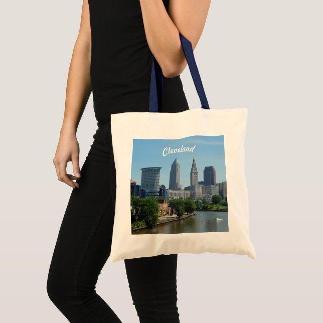 Riverview Cleveland Skyline Tote Bag Tygkasse (Framsida (produkt))