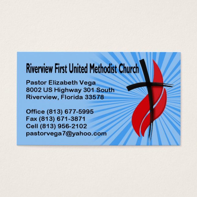Riverview First UMC Pastor Visitkort (Framsidan)