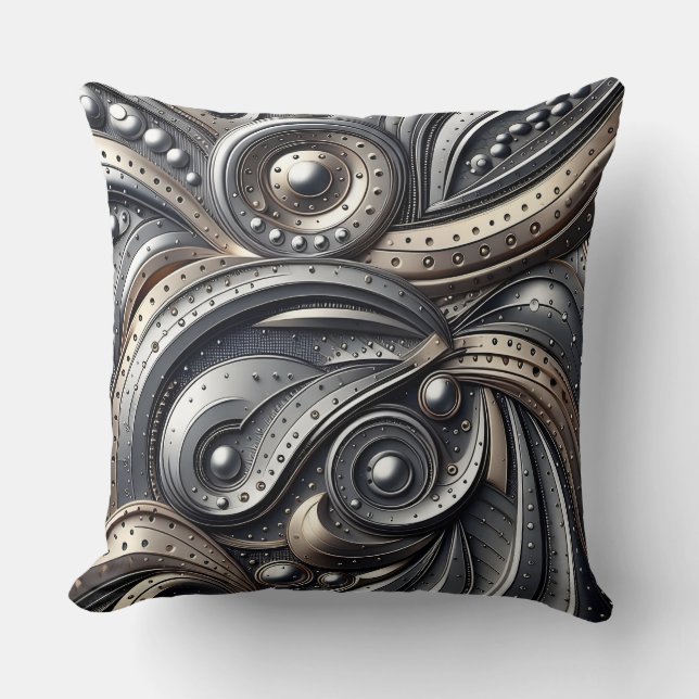 riveted metal curves  kudde (Framsida)