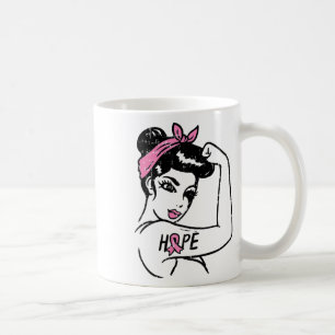 Riveter Hope Fighting Breast Cancer Awareness Wome Kaffemugg