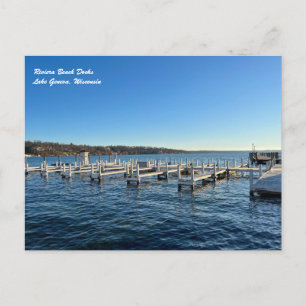 Riviera Beach Docks i Sjö Genève Wisconsin Vykort