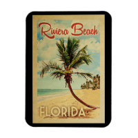 Riviera Beach Handflatan Träd Vintage resor