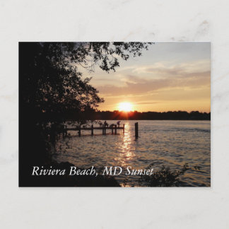 Riviera Beach, MD Sunset - POSTCARD Vykort