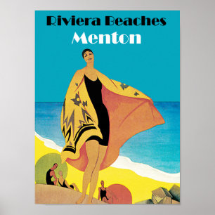 Riviera Beacher ~ Menton Poster