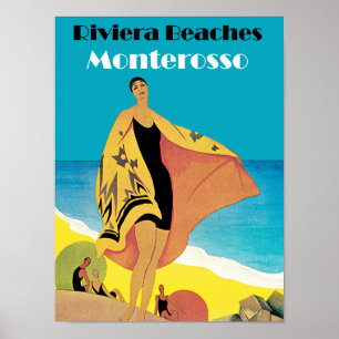 Riviera Beacher ~ Monterosso Poster