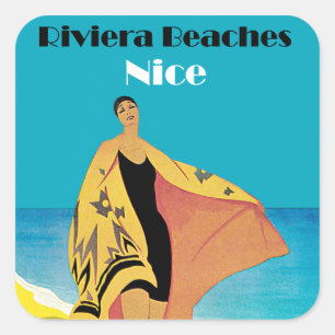 Riviera Beacher ~ Nice Fyrkantigt Klistermärke
