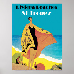 Riviera Beacher ~ St Tropez Poster