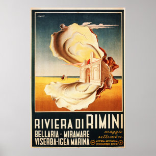 Riviera Di Rimini Vintage ITALIEN Travel Helgdagar Poster
