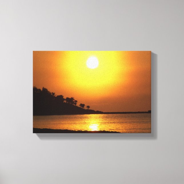 Riviera Maya Cancun Mexiko Caribbean Sunrise Canvastryck (Framsida)