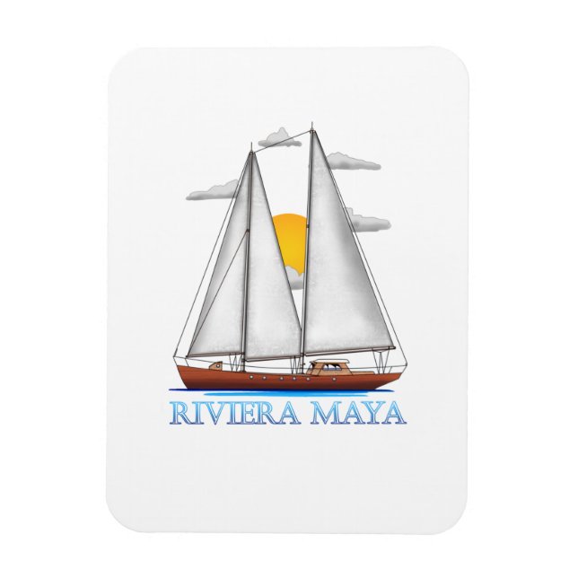 Riviera Maya Coastal Nautical Sailing Sailor Magnet (Vertikal)