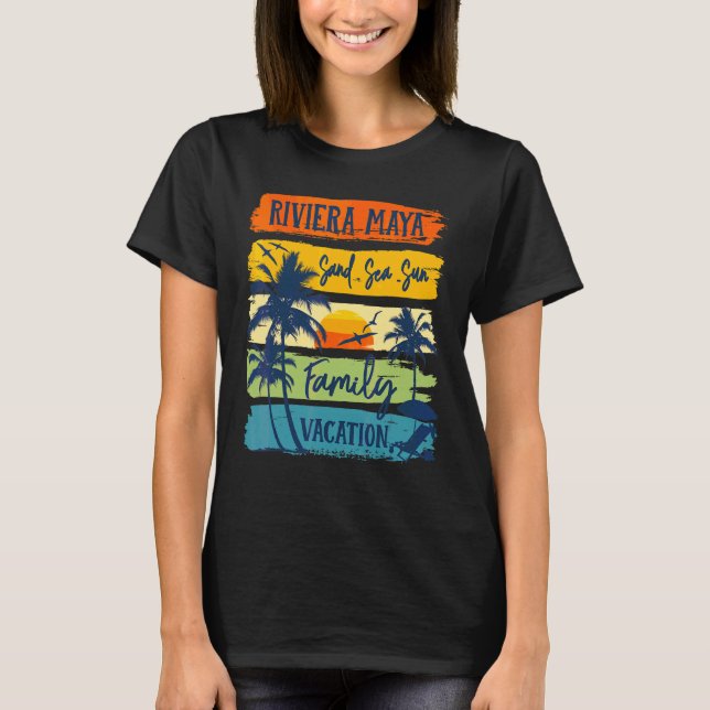 Riviera Maya Mexico Vacation 2022 Matching Family  T Shirt (Framsida)
