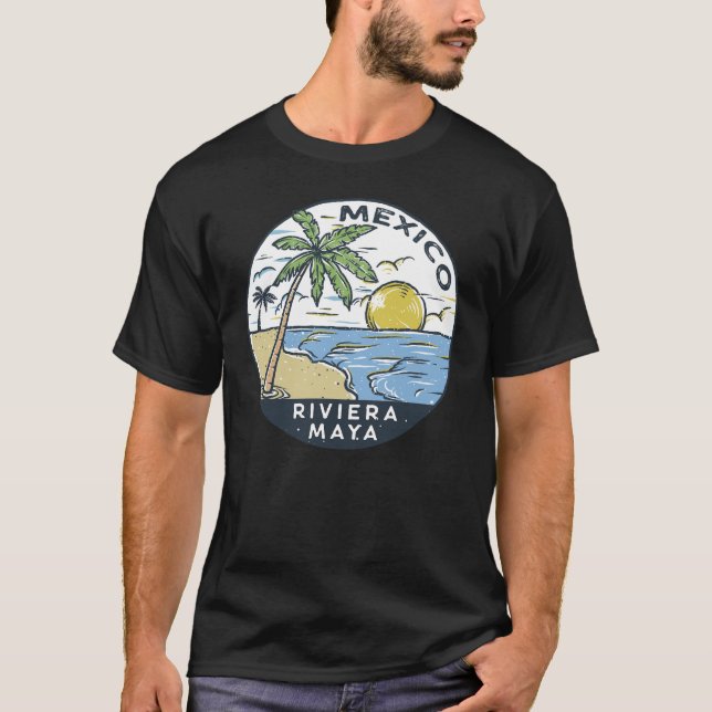 Riviera Maya Mexico Vintage T Shirt (Framsida)