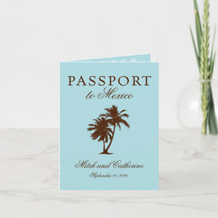 Riviera Maya Mexiko Pass Bröllop Inbjudan