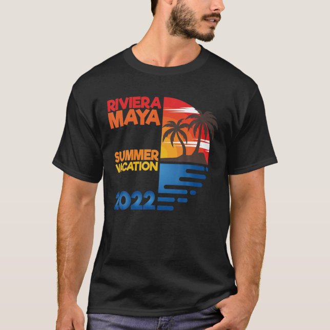 Riviera Maya Summer Vacation 2022 Matchig Group De T Shirt (Framsida)