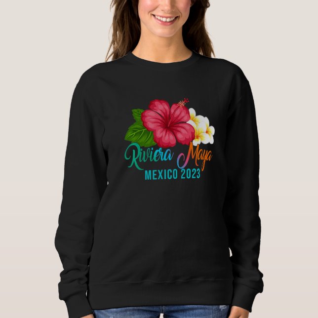 Riviera Maya Vacation Mexico Tropical Hibiscus Flo T Shirt (Framsida)
