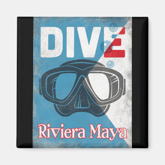 Riviera Maya Vintage Dyka Mask Magnet
