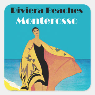 Riviera stränder ~ Monterosso Fyrkantigt Klistermärke