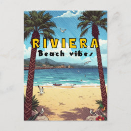 Rivieran strand, europeisk sommar helg vykort