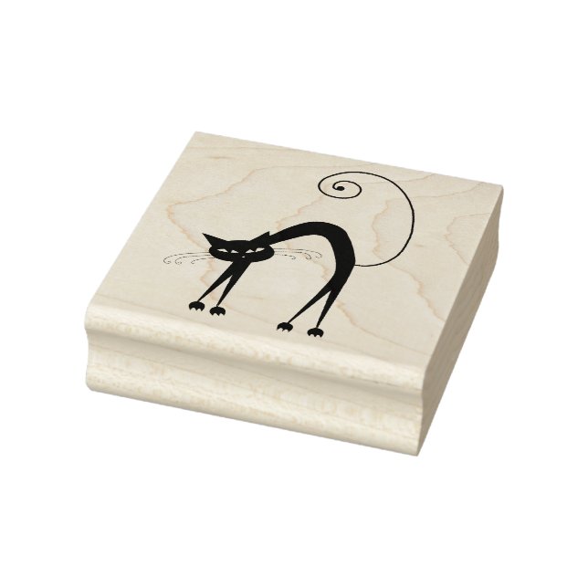 Rivig katt Svart katten Anpassad gummistämpel Stämpel (Stämpel)