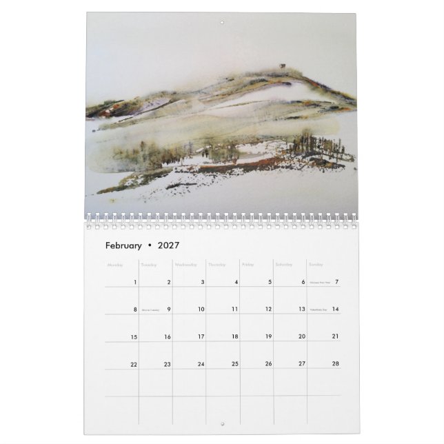 Rivington Lancashire 2023 Calendar Original Art Kalender (Feb 2027)