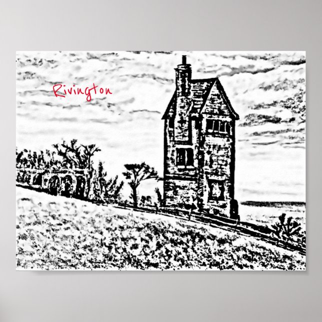 Rivington Pigeon Torn Leverhulmes Garden Horwich Poster (Framsidan)