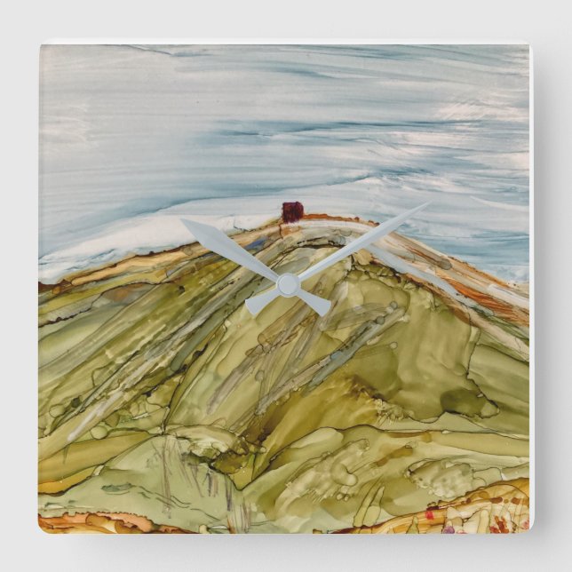 Rivington Pike Horwich imponsionist Fyrkantig Klocka (Framsida)