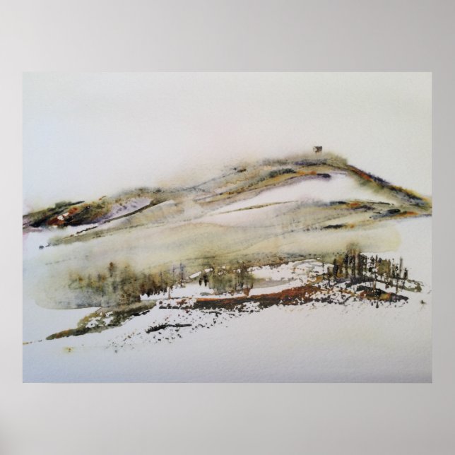Rivington pike Horwich Watercolor Poster (Framsidan)