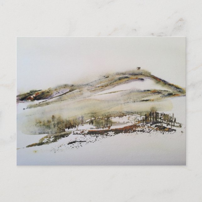 Rivington pike Horwich Watercolor Vykort (Framsida)