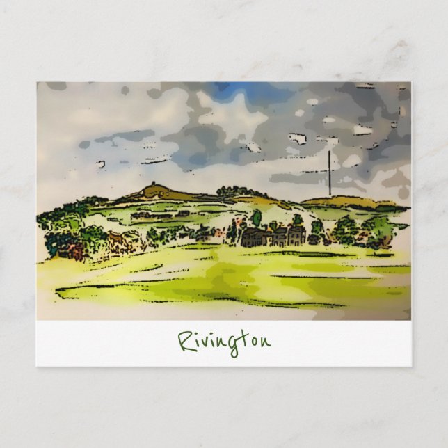 Rivington Winter Backe liggande vykort (Framsida)